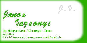 janos vazsonyi business card